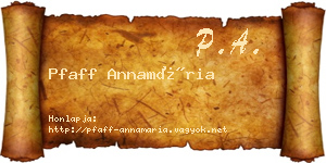 Pfaff Annamária névjegykártya