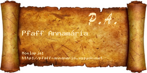 Pfaff Annamária névjegykártya
